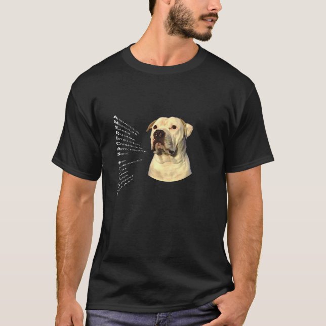 T-shirt Attributs américains de bouledogue (Devant)