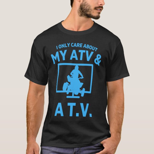 T-shirt ATV Quad Bike Off Road Television TV Watcher Mens  (Devant)