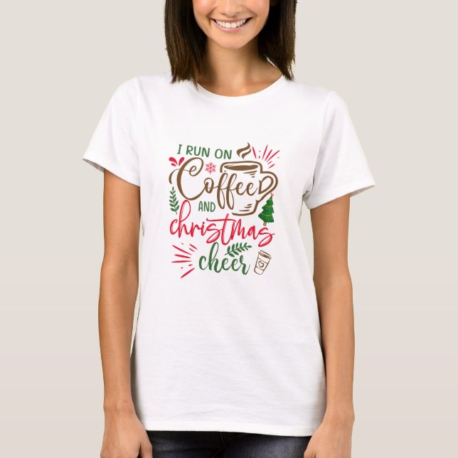 T-shirt au café et à la fête de Noël (Devant)