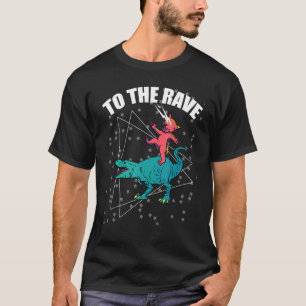 T-shirt Au Chat Dinosaure Rave   Musique EDM Rave Techno
