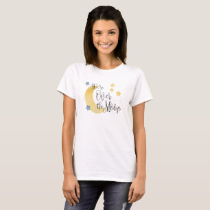 T-shirt Au-dessus de la lune Aquarelle bleue Maman grand-m