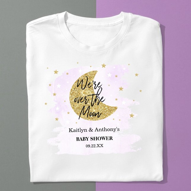 T-shirt Au-Dessus De La Lune | Baby shower neutre (Créateur téléchargé)