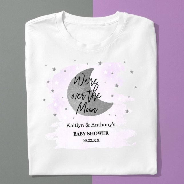 T-shirt Au-Dessus De La Lune | Baby shower neutre (Créateur téléchargé)