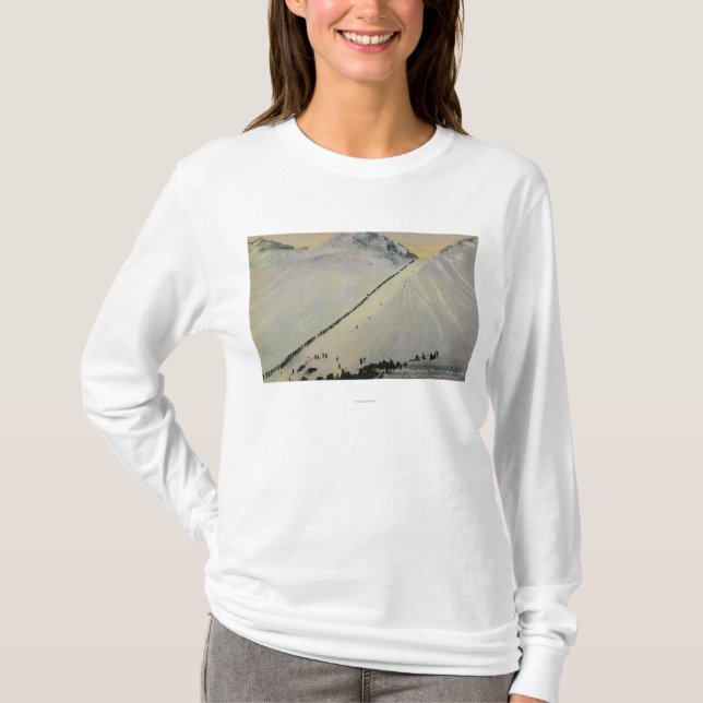 T-shirt Au-dessus du passage de Chilkoot pendant la fièvre (Devant)