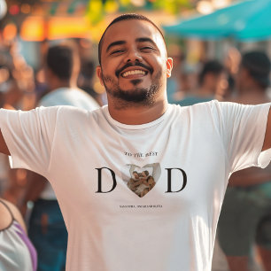 T-shirt Au meilleur papa photo de coeur personnalisée