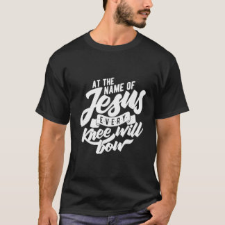 T-shirt Au Nom De Jésus, Chaque Genou Sera En Bow