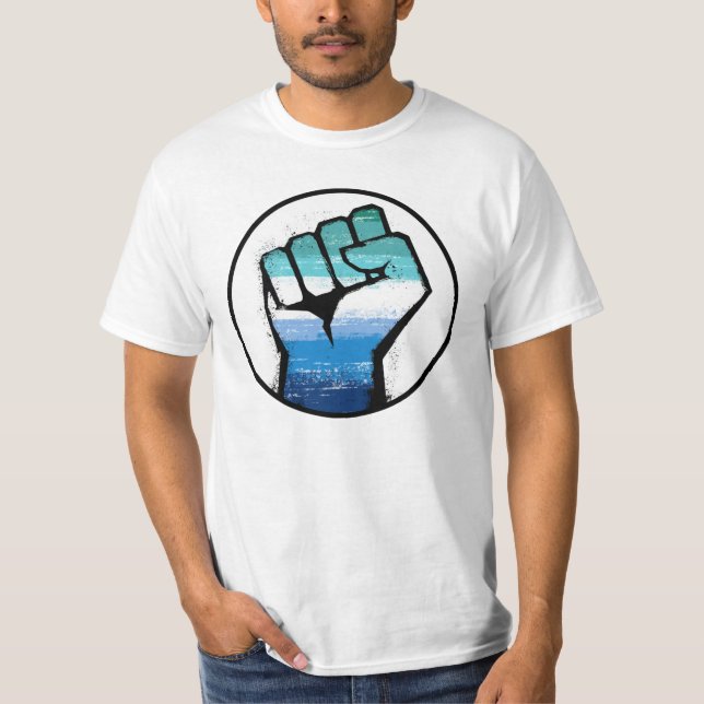 T-shirt au poing de la fierté gay masculine (Devant)