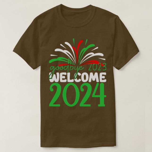 T-shirt au revoir 2023 bienvenue 2024 (Design devant)