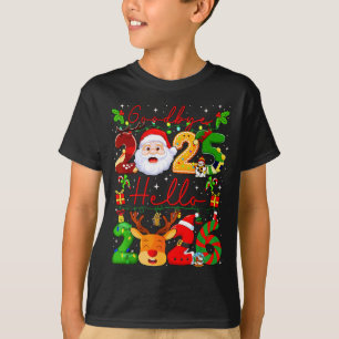 T-shirt Au revoir 2025 Bonjour 2026 Bonne Année Noël F