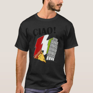 T-shirt Au revoir Drapeau italien Tour penchée de Pise Ita
