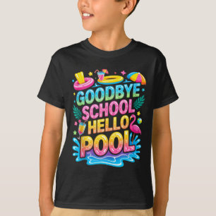 T-shirt Au revoir l'école bonjour la piscine vacances d'ét