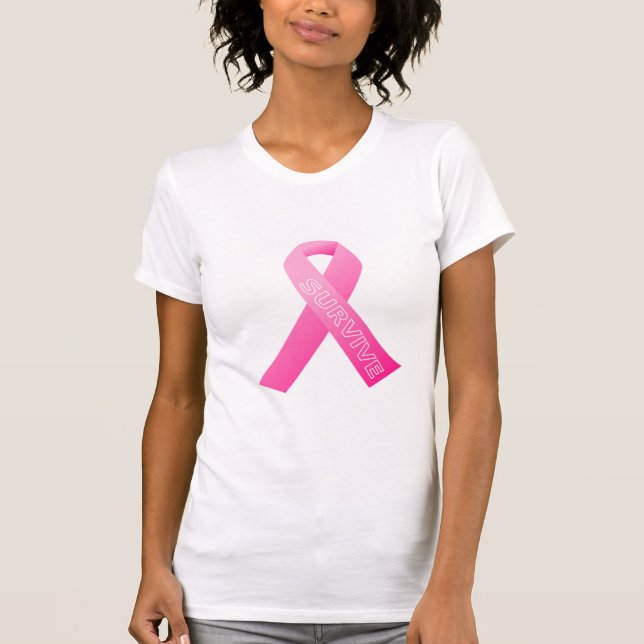T-shirt au ruban rose pour femmes (Devant)
