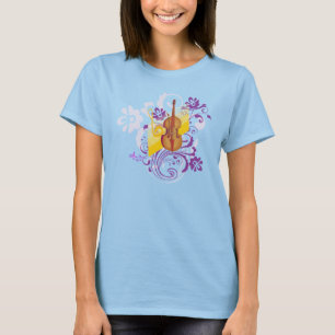 T-Shirt au violon Floral Swirl Gold Fine Jersey