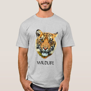 T-shirt au visage d'animal de tigre sauvage