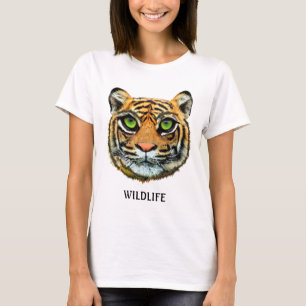 T-shirt au visage de jeune tigre sauvage et callig