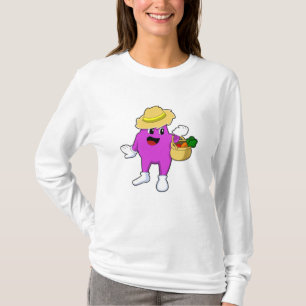 T-shirt Aubergine en agriculteur avec carotte