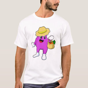 T-shirt Aubergine en tant que fermier à la carotte