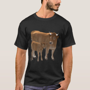 T-shirt Aubrac Ou Jersey Vache Brown Amp Cute Veau Veau Ra