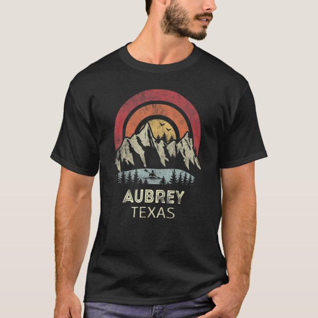 T-shirt Aubrey Texas Mountain Sunset Sunrise Kayak (Devant)