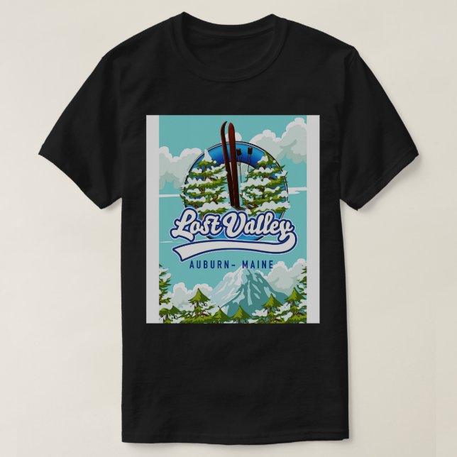 T-shirt Auburn Maine Lost Valley ski (Design devant)