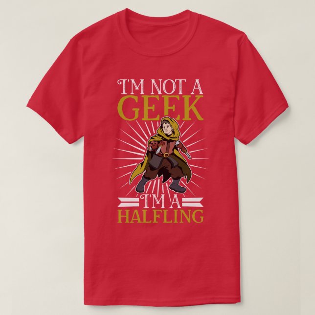 T-shirt Aucun caractère de jeu de rôle geek D20 Halfling (Design devant)