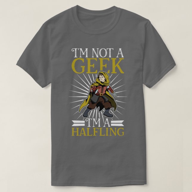 T-shirt Aucun caractère de jeu de rôle geek D20 Halfling (Design devant)