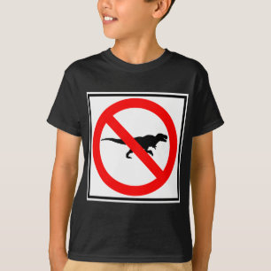 T-shirt Aucun dinosaure de signe de route de T-Rexes
