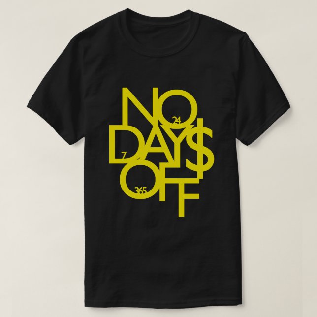 T-shirt Aucun Jour de congé Chemise Jaune/Noir Hommes (Design devant)