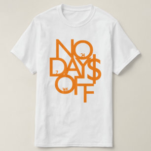 T-shirt Aucun Jours De Blanc/Orange