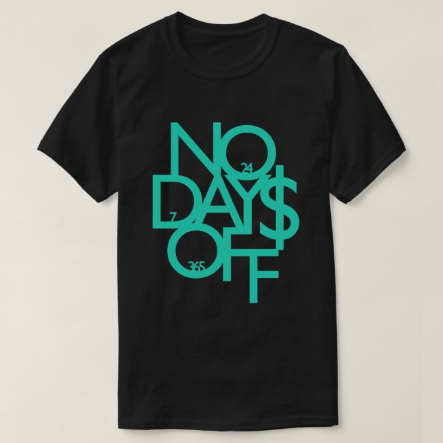 T-shirt Aucun Jours De Chemise - Bleu/Noir (Design devant)