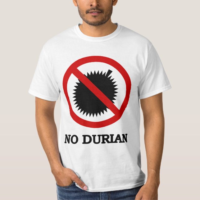T-shirt AUCUN signe de fruit tropical de durian (Devant)