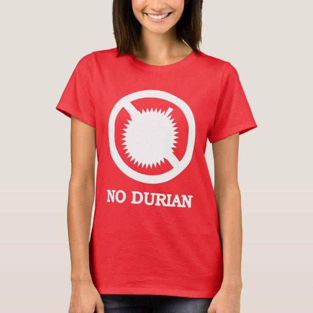 T-shirt AUCUN signe de fruit tropical de durian (Devant)