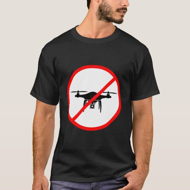 T-shirt Aucun symbole de zone de drone non autorisé (Devant)