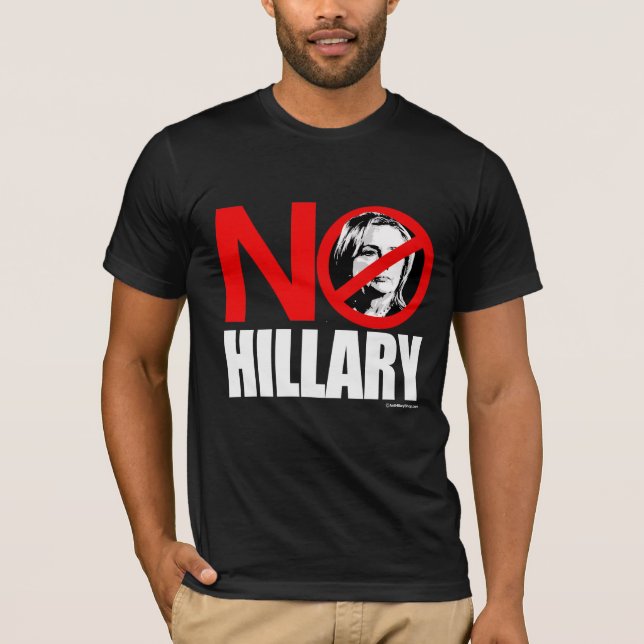 T-shirt AUCUNE HILLARY - anti blanc de png de Hillary - (Devant)