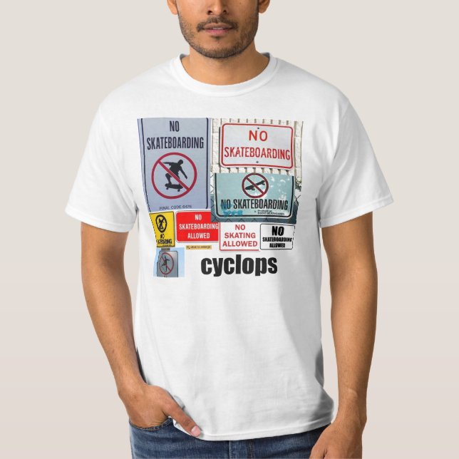 T-shirt aucuns cyclopes de patinage (Devant)