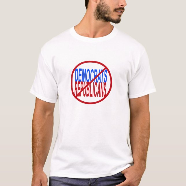 T-SHIRT AUCUNS DÉMOCRATE - AUCUNS RÉPUBLICAINS (Devant)