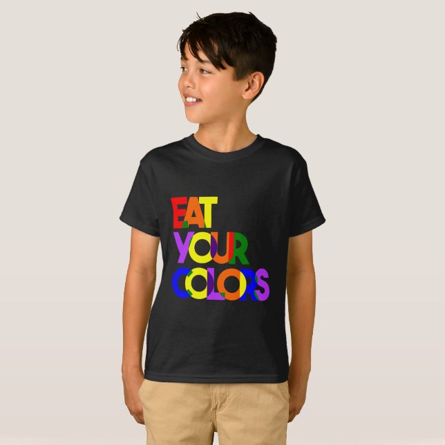T-shirt Audacieux "mangez vos enfants de couleurs" - (Devant entier)
