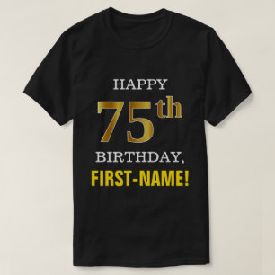 T-shirt Audacieux, noir, anniversaire d'or de Faux