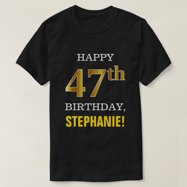 T-shirt Audacieux, noir, anniversaire d'or de Faux (Design devant)