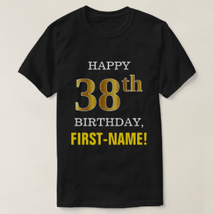 T-shirt Audacieux, noir, anniversaire d'or de Faux
