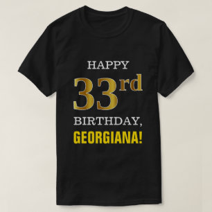 T-shirt Audacieux, noir, anniversaire d'or de Faux