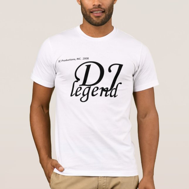 T-shirt audacieux unisexe de légende du DJ (Devant)