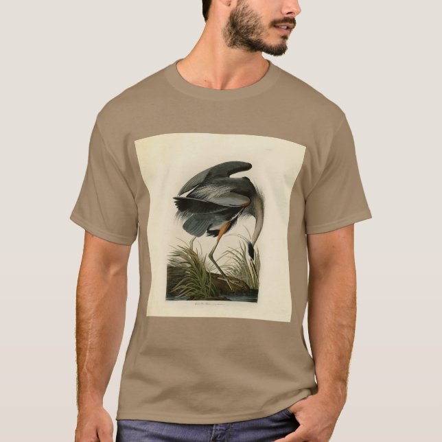 T-shirt Audubon Great Blue Heron Marsh Bird (Devant)