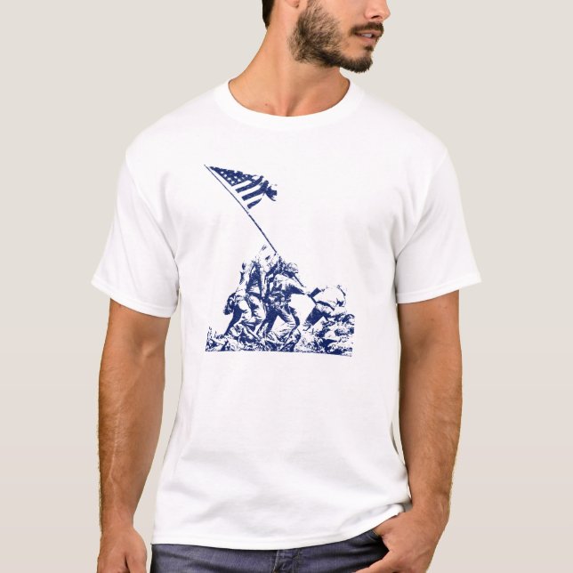 T-shirt Augmenter de drapeau d'Iwo Jima de 2ÈME GUERRE (Devant)