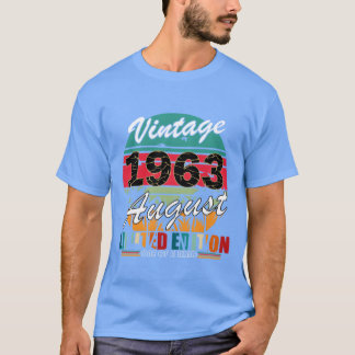 T-shirt august 1963 vintage birthday vintage gift boy