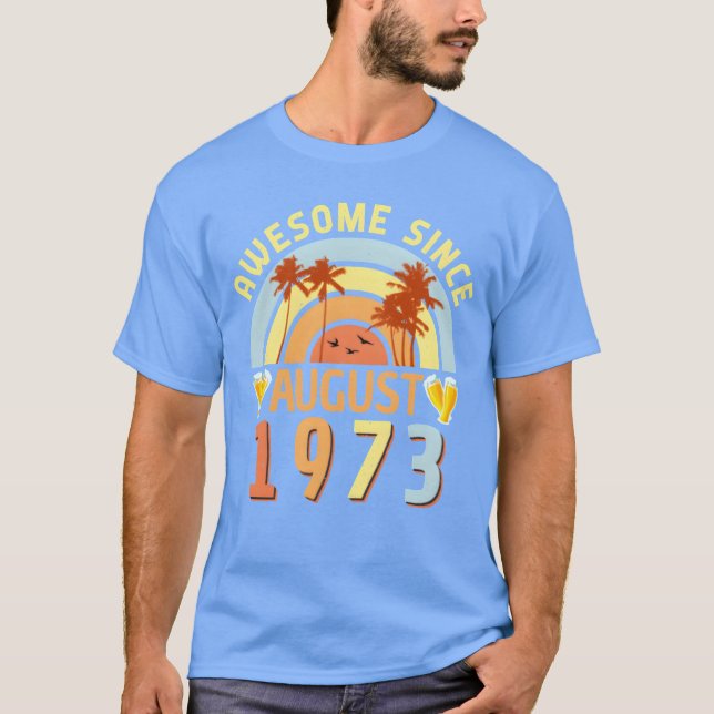 T-shirt August 1973 Vintage family (Devant)