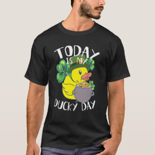 T-shirt Aujourd'hui est My Ducky Lucky Day Yellow Leprecha