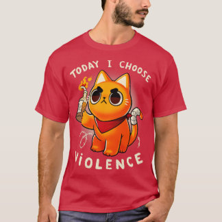 T-shirt Aujourd'hui je choisis la violence Angry Kitty Pro