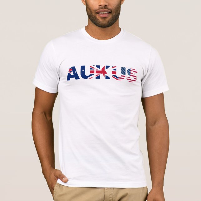 T-shirt AUKUS AU Royaume-Uni Flags de l'Alliance du Pacte  (Devant)
