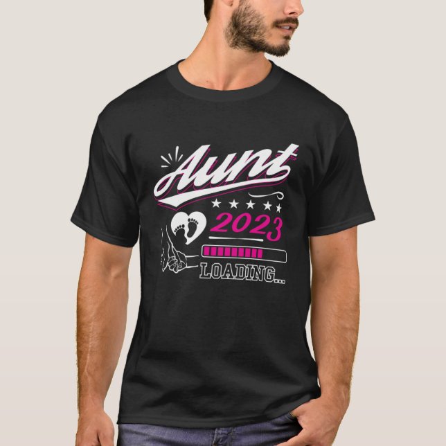 T-shirt Aunt 2023 Loading Soon To Be Mother Pregnancy Anno (Devant)